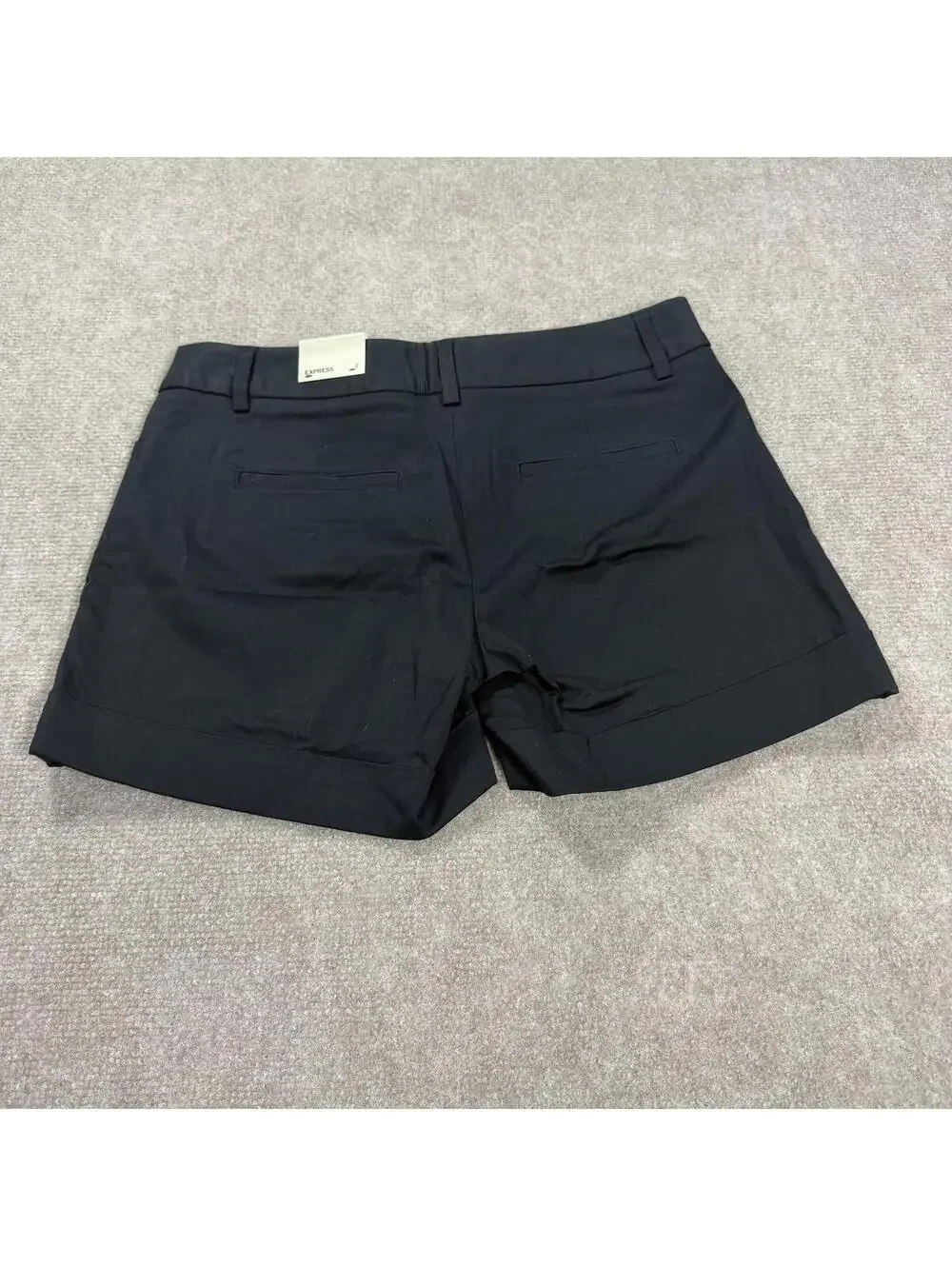 Express Editor Mid Rise Cuffed Dress Shorts Black NWT - Size 2